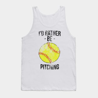 I'd rather be pitching funny silly t-shirt Tank Top